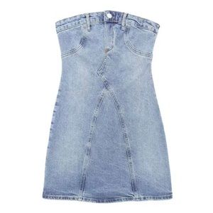 Mini denim tube dress